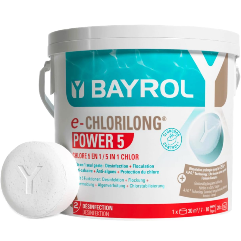 Chlore multifonctions Bayrol Chlorilong Power 5 fonctions - 5 kg - Image 1