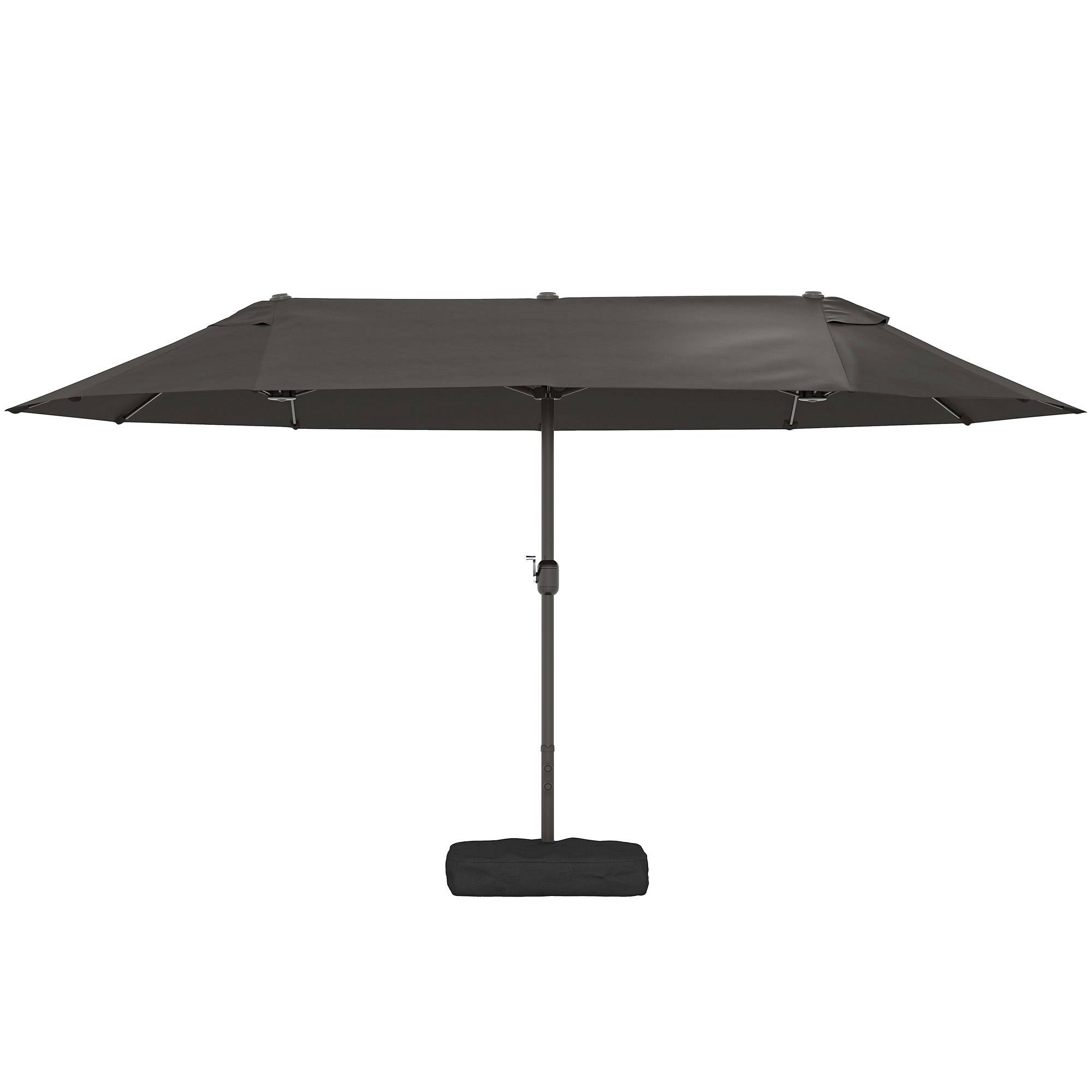 Parasol de jardin parasol double rectangulaire 4,6x2,7x2,4m - toile 180 g/m² Acier Gris fr142 - Image 2