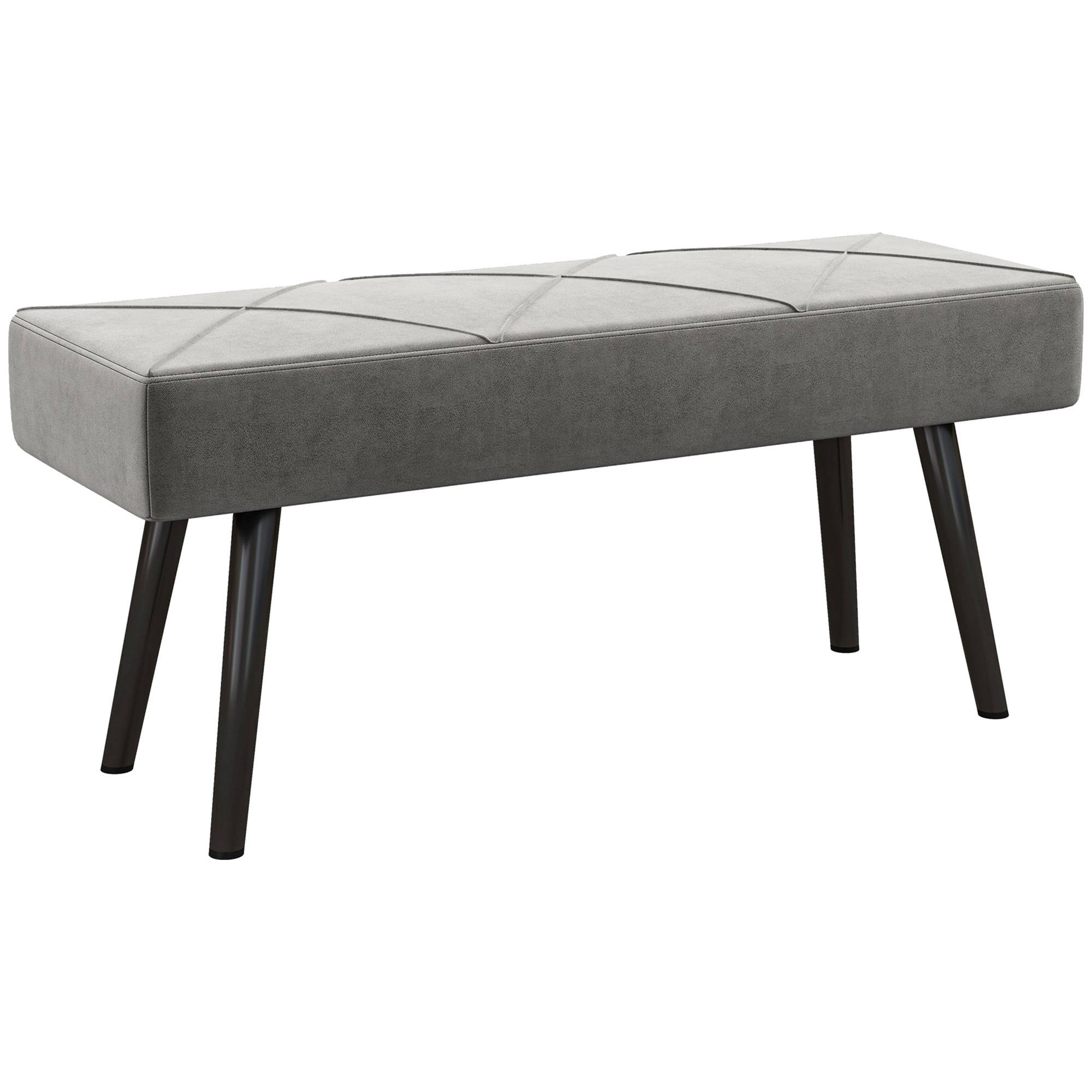 ComfortXL - Banquette rembourrée en velours gris pour chambre motif X pieds acier – ComfortXL Outdoor Living - Image 2