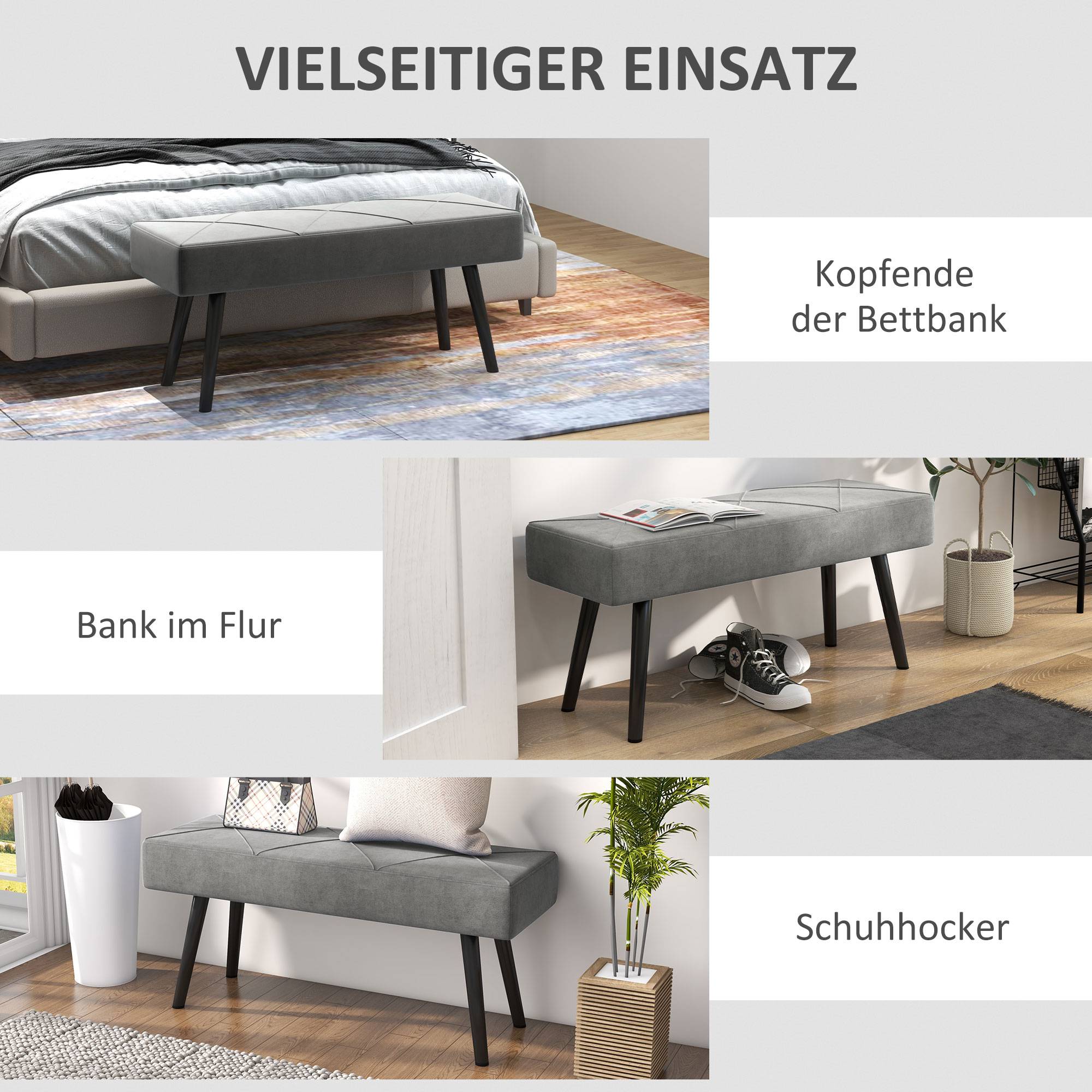 ComfortXL - Banquette rembourrée en velours gris pour chambre motif X pieds acier – ComfortXL Outdoor Living - Image 6