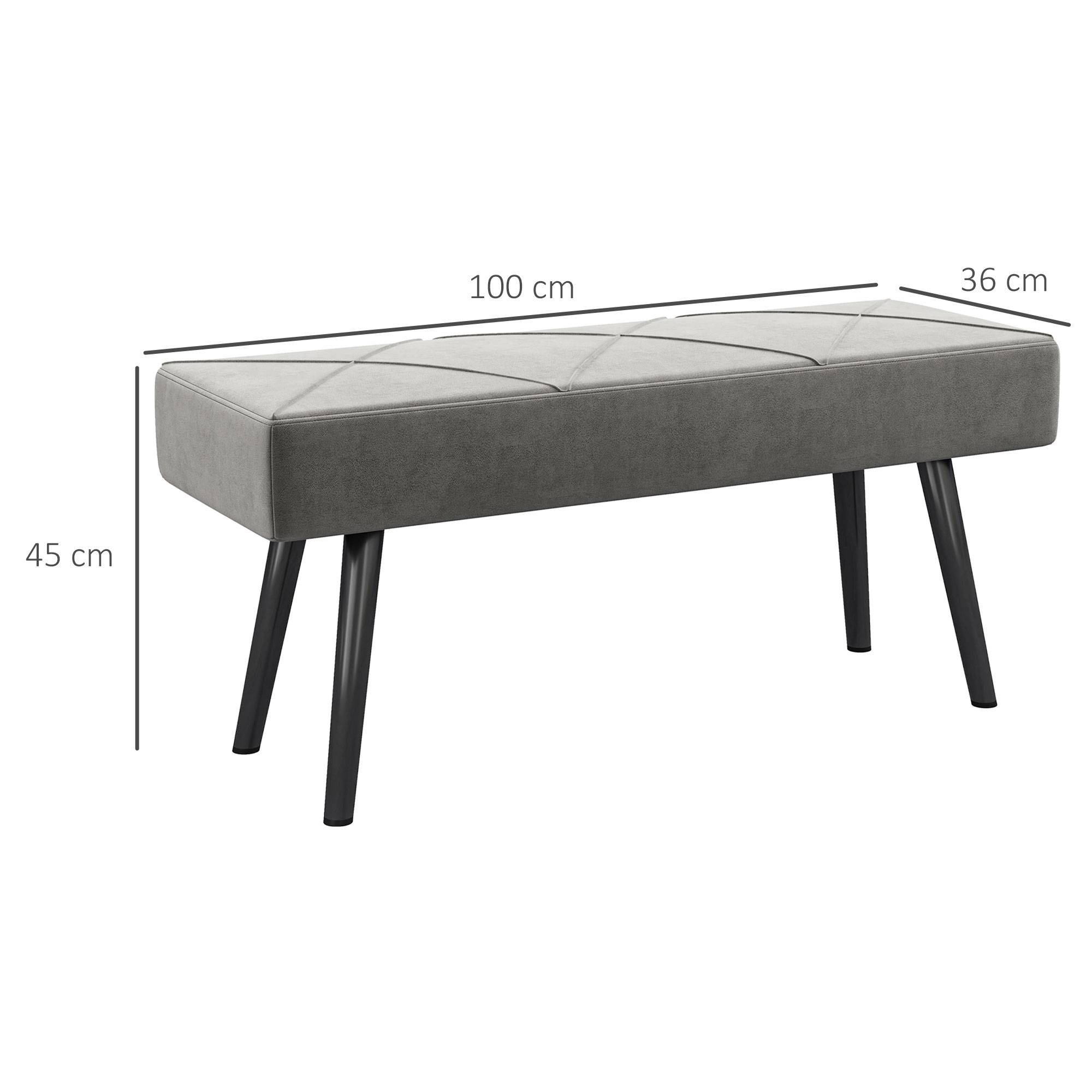 ComfortXL - Banquette rembourrée en velours gris pour chambre motif X pieds acier – ComfortXL Outdoor Living - Image 3