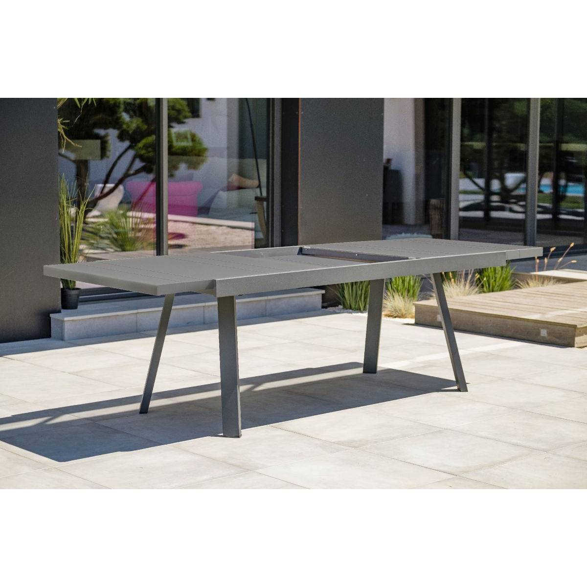 Dcb Garden - Table de jardin 12 places en aluminium - Gris anthracite - STOCKHOLM - Image 5