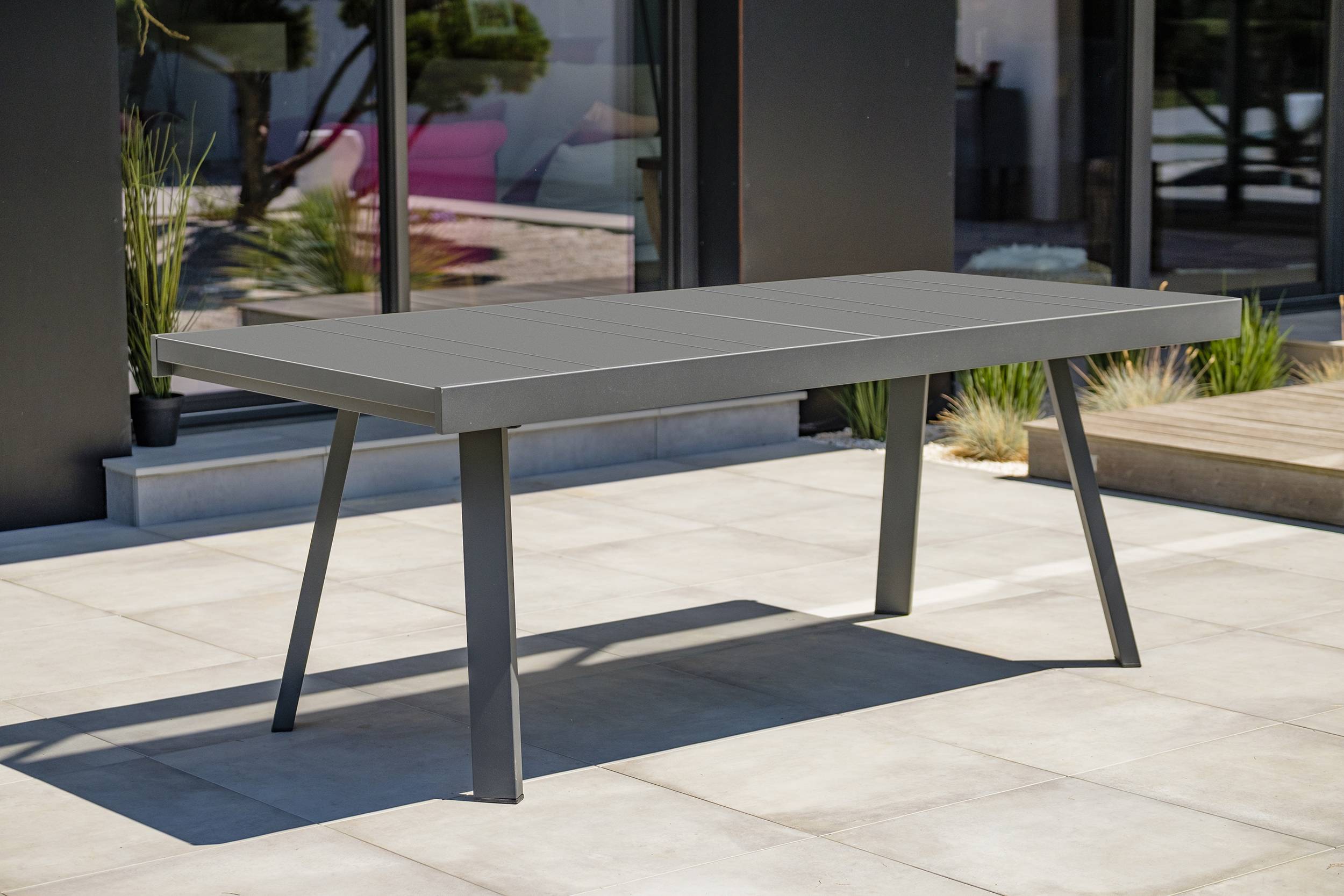 Dcb Garden - Table de jardin 12 places en aluminium - Gris anthracite - STOCKHOLM - Image 2