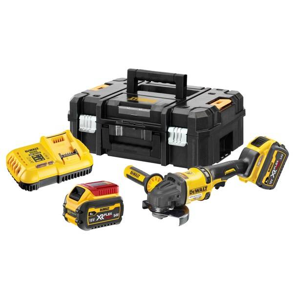 Dewalt - Meuleuse 54V/18V XR FlexVolt 125mm + 2 batteries 2/6Ah + chargeur en coffret TSTAK II - DEWALT - DCG418T2-QW - Imagen 1