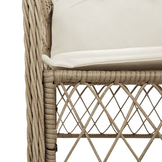 Salon de jardin 4P résine tressée fauteuils confortables pour terrasse Beige – ComfortXL Outdoor Living - Image 5