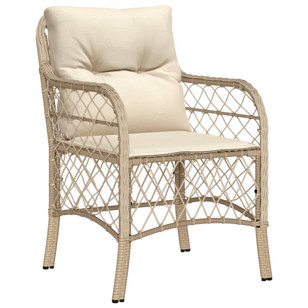 Salon de jardin 4P résine tressée fauteuils confortables pour terrasse Beige – ComfortXL Outdoor Living - Image 3