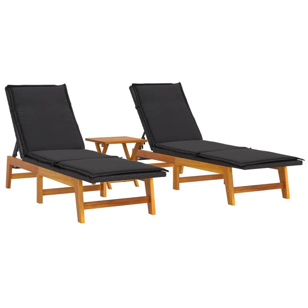 Helloshop26 - Salon de jardin 3 pcs résine tressée et bois massif d'acacia - Imagen 2