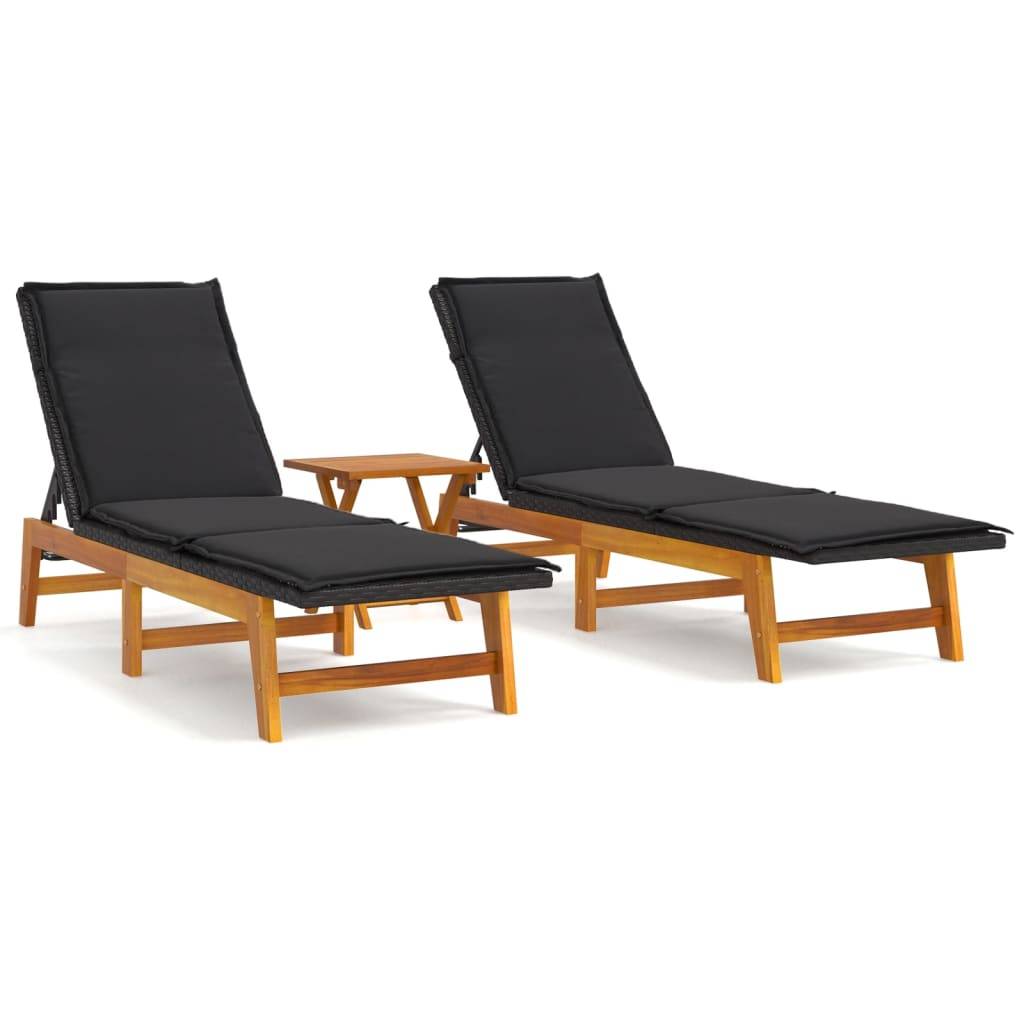 Helloshop26 - Salon de jardin 3 pcs résine tressée et bois massif d'acacia - Imagen 1