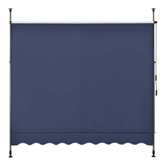 Helloshop26 - Store banne téléscopique acier polyester 300 x 120 x 200-300 cm bleu foncé - Imagen 4
