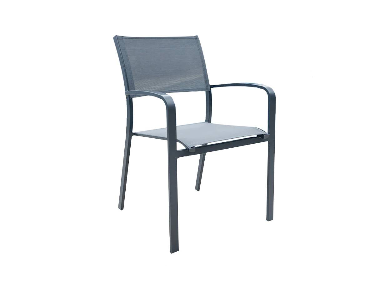 Table de jardin rectangulaire extensible en aluminium Milos Anthracite 10/12 places + 12 chaises - Jardiline - Imagen 7