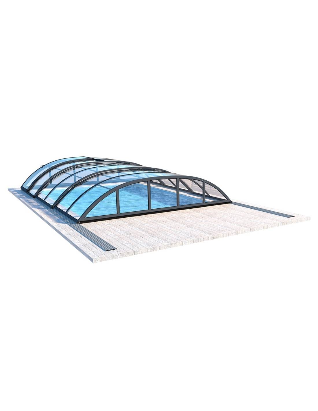 Altanka - Abri de piscine Horizon pour les modèles 7,20x4,20 m - BAS58, BAS758 - polycarbonate massif 3 mm - Couleur Ral7016 Graphite - ECO222 - Imagen 5