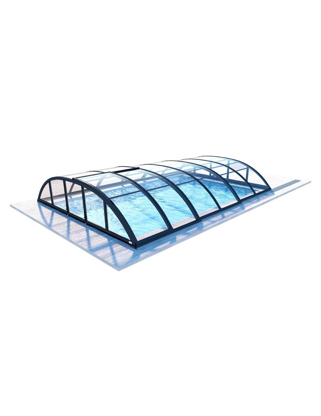 Altanka - Abri de piscine Horizon pour les modèles 7,20x4,20 m - BAS58, BAS758 - polycarbonate massif 3 mm - Couleur Ral7016 Graphite - ECO222 - Imagen 1