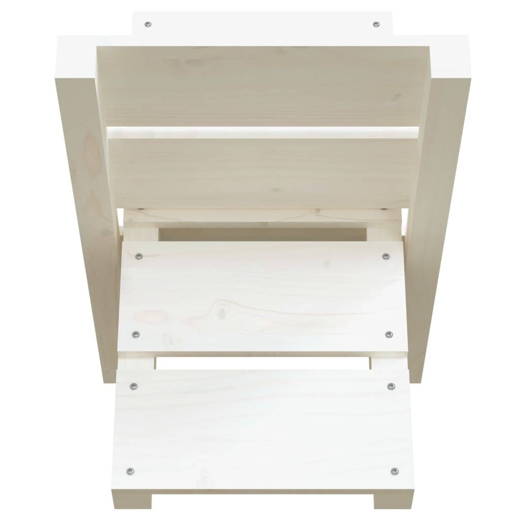Range-bûches design en bois de pin massif Rangement bois intérieur 47x39,5x48 cm Blanc - ComfortXL Outdoor Living - Image 6