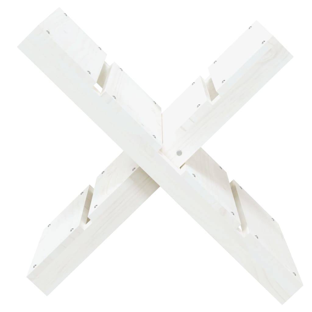 Range-bûches design en bois de pin massif Rangement bois intérieur 47x39,5x48 cm Blanc - ComfortXL Outdoor Living - Image 5