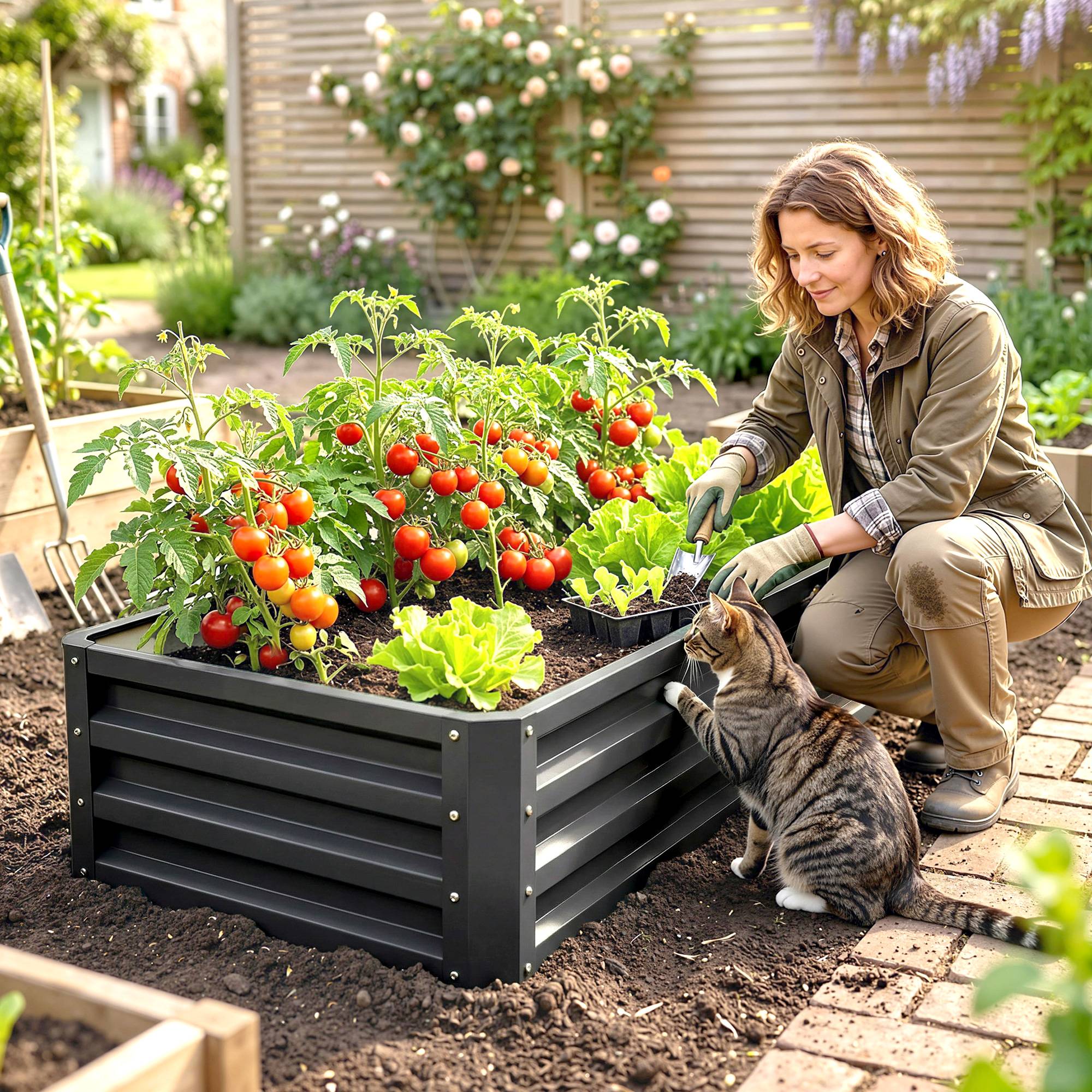 PANGIVO - Carré potager acier galvanisé gris 120 x 60 x 30.5 cm - PANGIVO - Image 4