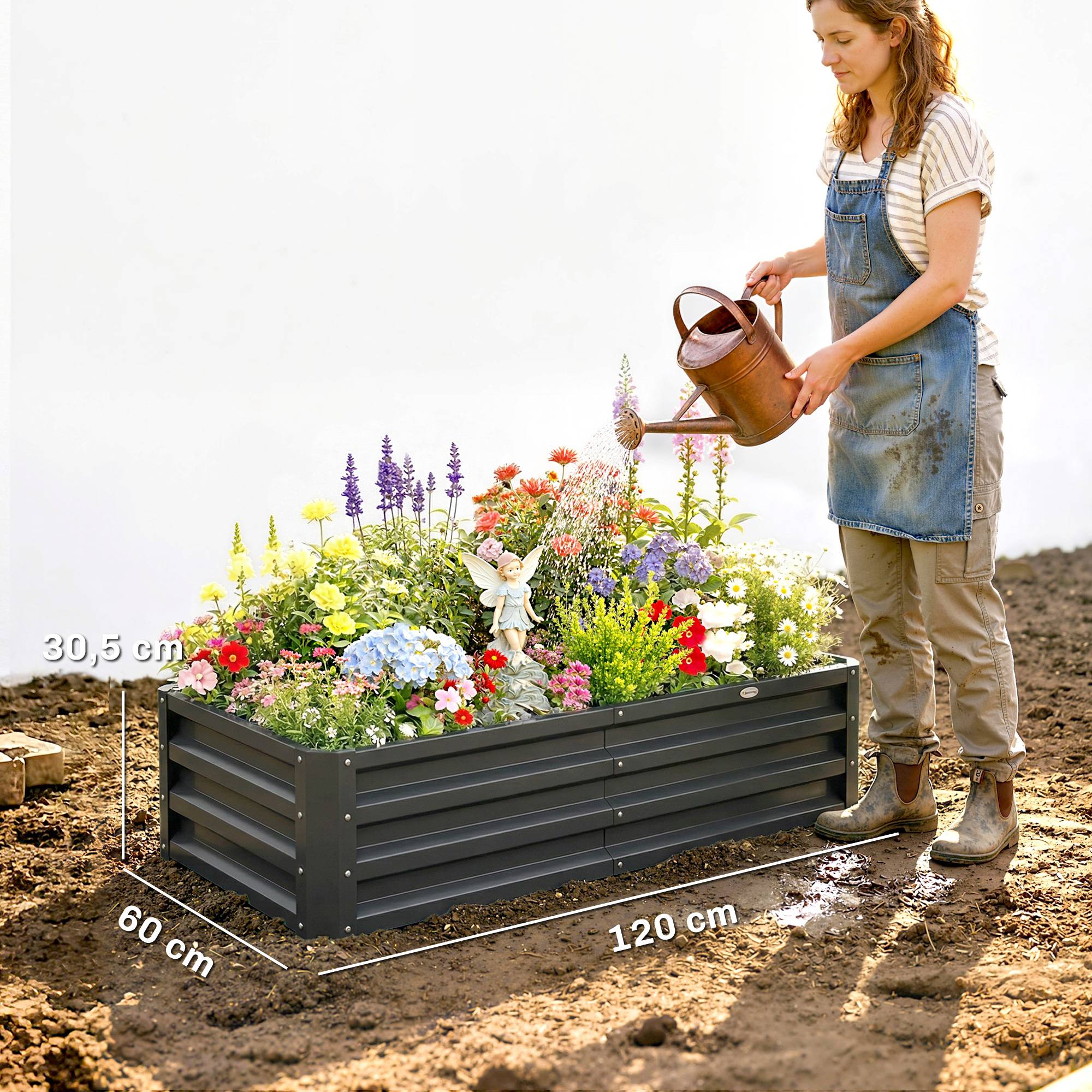 PANGIVO - Carré potager acier galvanisé gris 120 x 60 x 30.5 cm - PANGIVO - Image 5