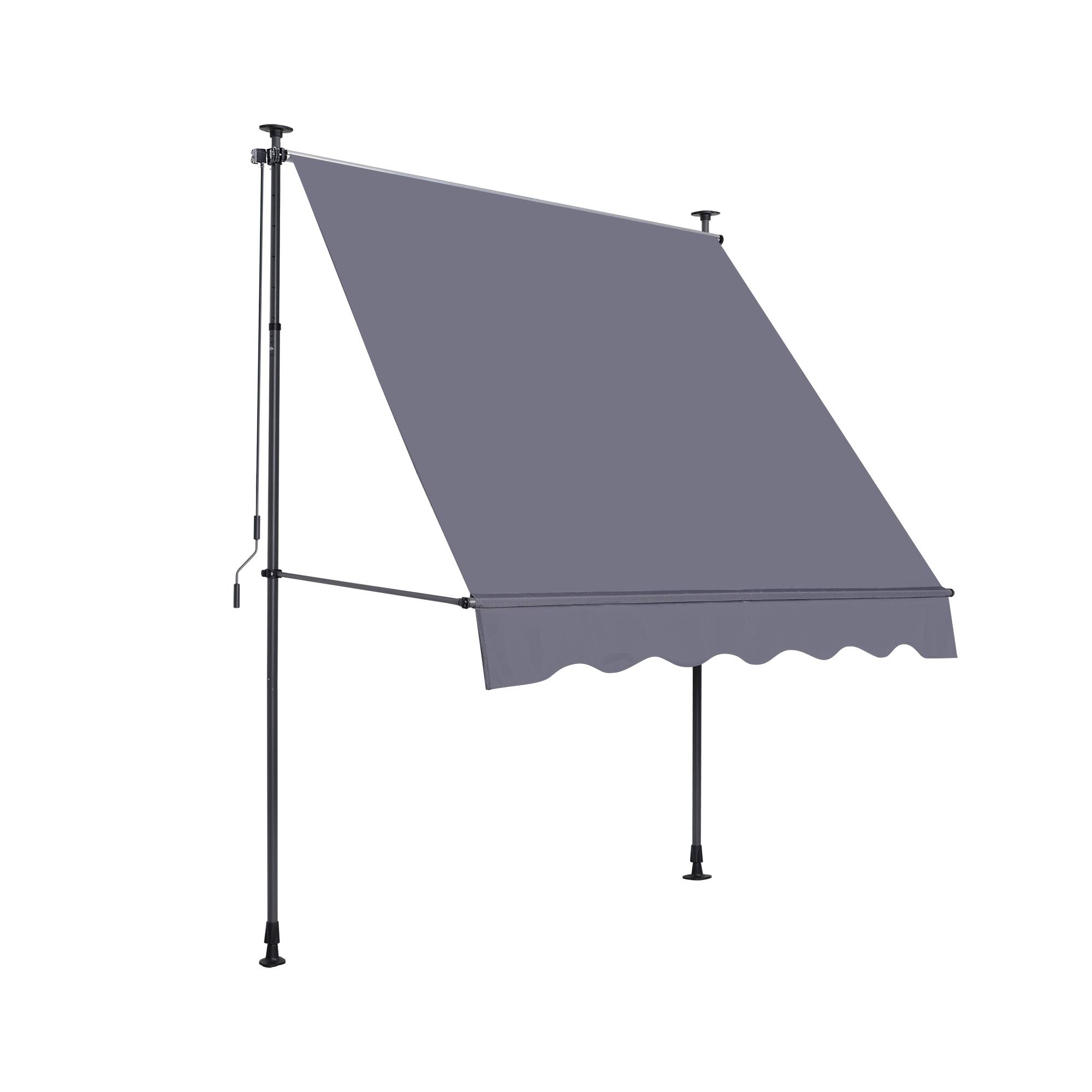 ComfortXL - Store banne sans perçage aluminium pour balcon terrasse réglable anti-UV 300x120cm gris - ComfortXL Outdoor Living - Image 2