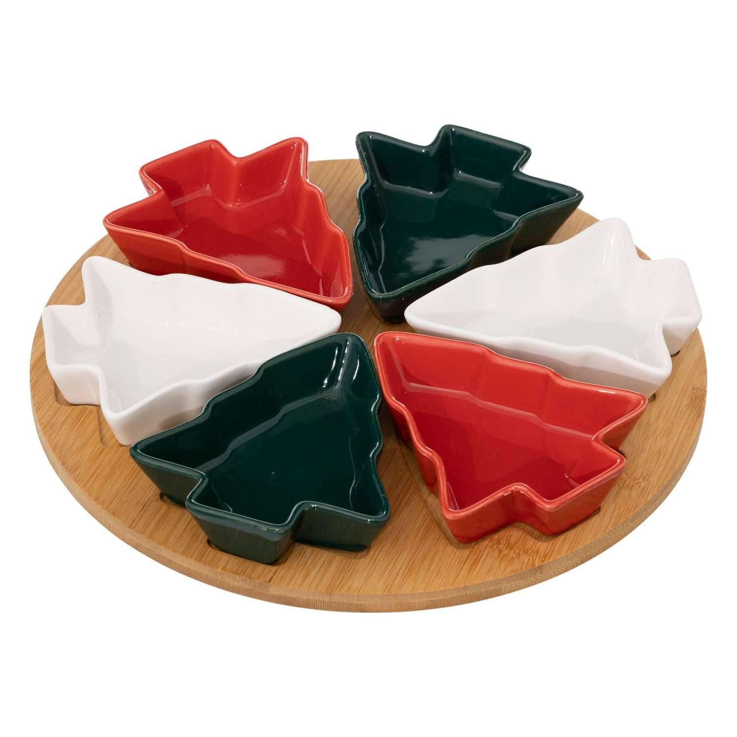 Atmosphera - Set apéritif sapin 6 pièces et plateau en bambou - Atmosphera - Imagen 1