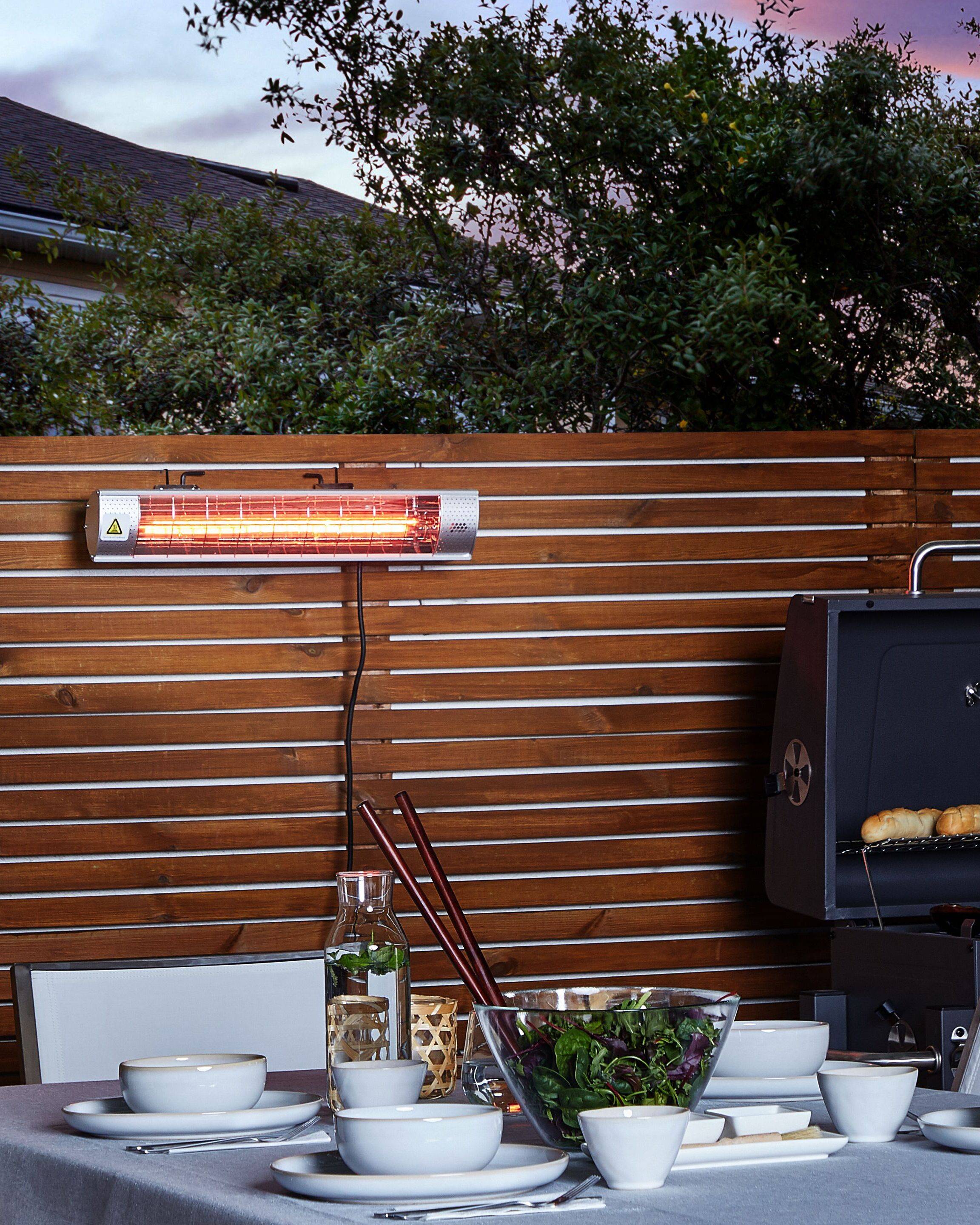 Beliani - Chauffage Électrique Argenté en Aluminium Mural pour Extérieur 2000 W pour Soirées Cosy dans le Jardin ou Terrasse - Imagen 2