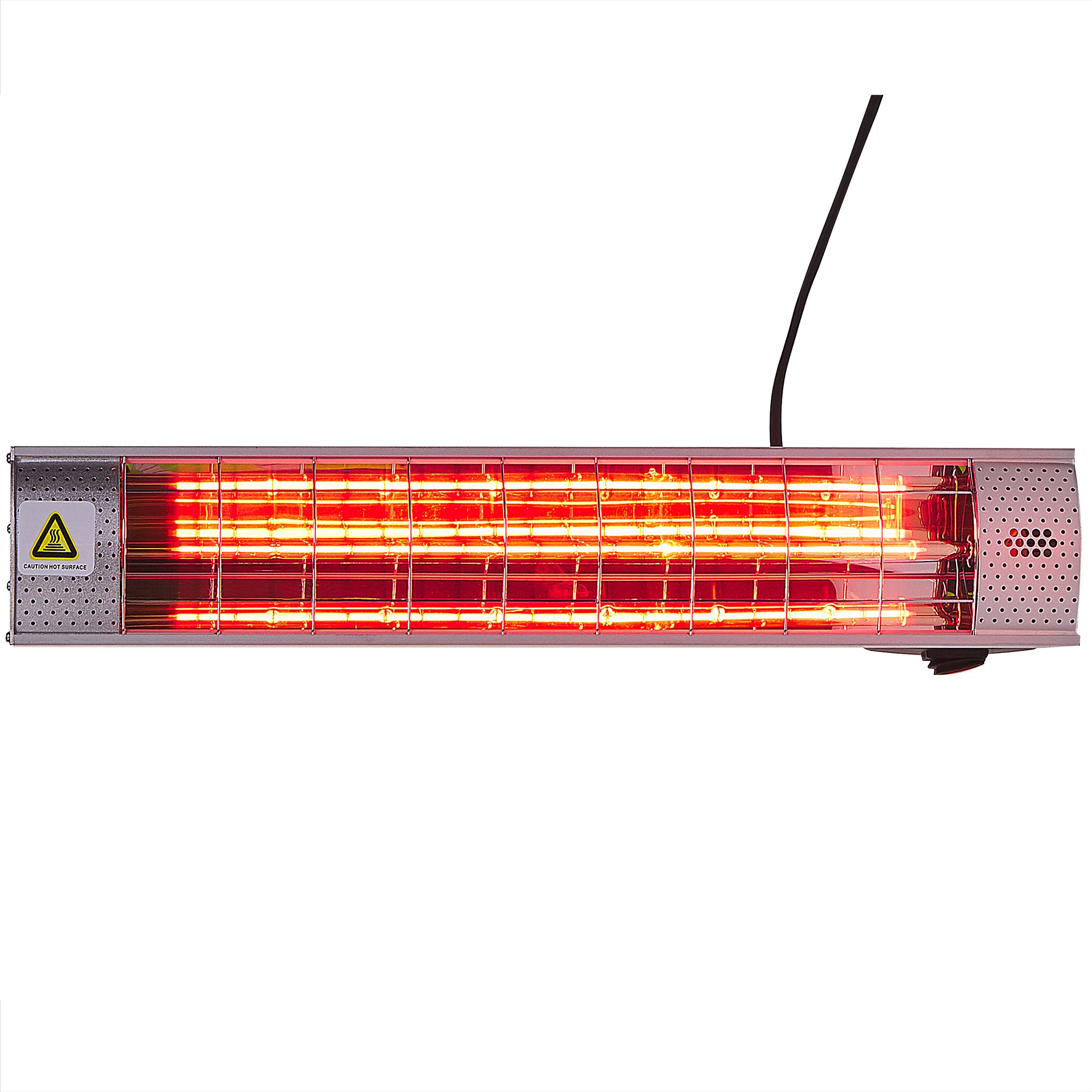 Beliani - Chauffage Électrique Argenté en Aluminium Mural pour Extérieur 2000 W pour Soirées Cosy dans le Jardin ou Terrasse - Imagen 1