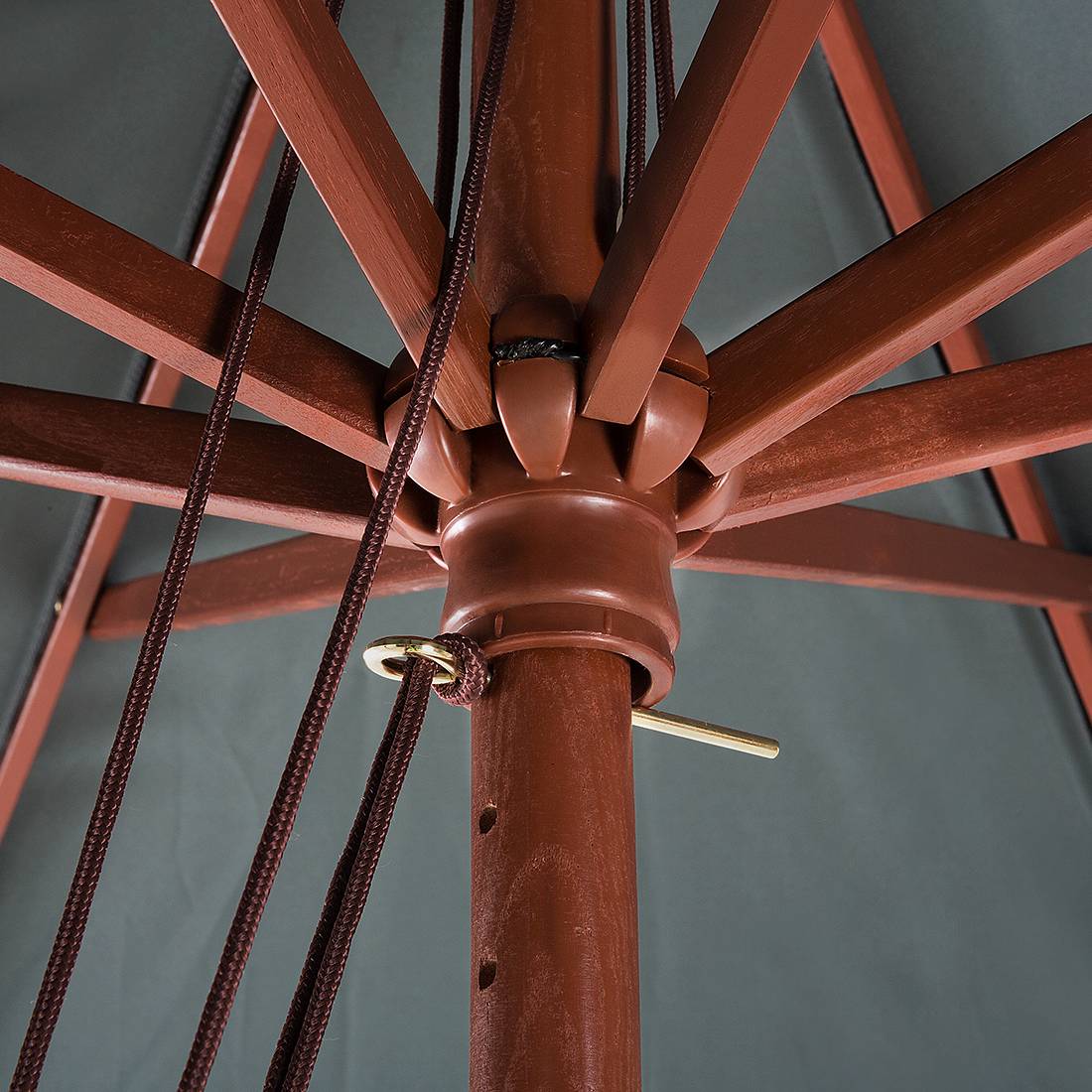 Beliani - Parasol droit Tissu Gris foncé TOSCANA - Beliani - Imagen 6