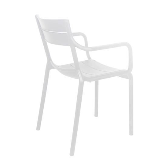 Oviala - Fauteuil blanc de terrasse en plastique Paname - Oviala - Image 6
