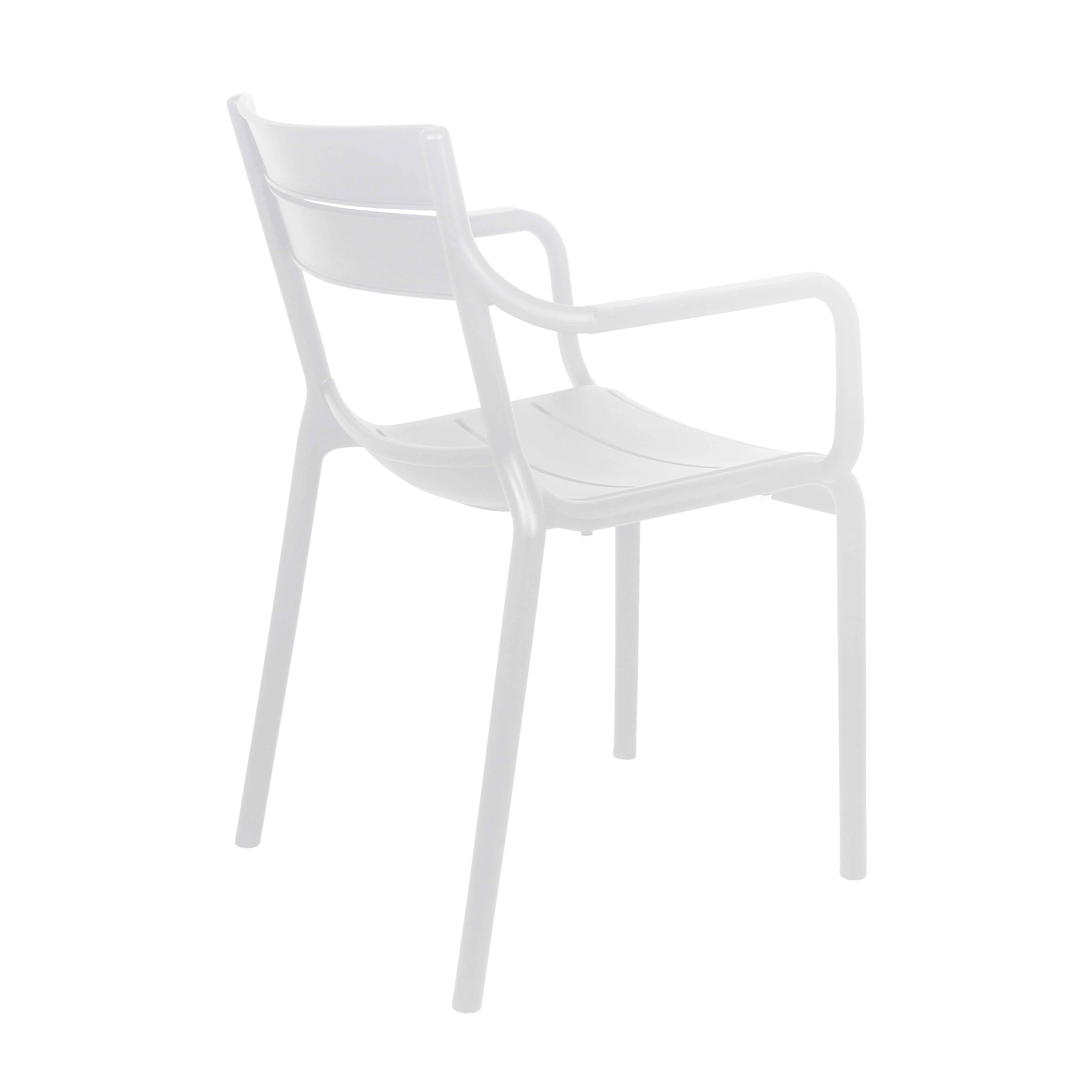 Oviala - Fauteuil blanc de terrasse en plastique Paname - Oviala - Image 6