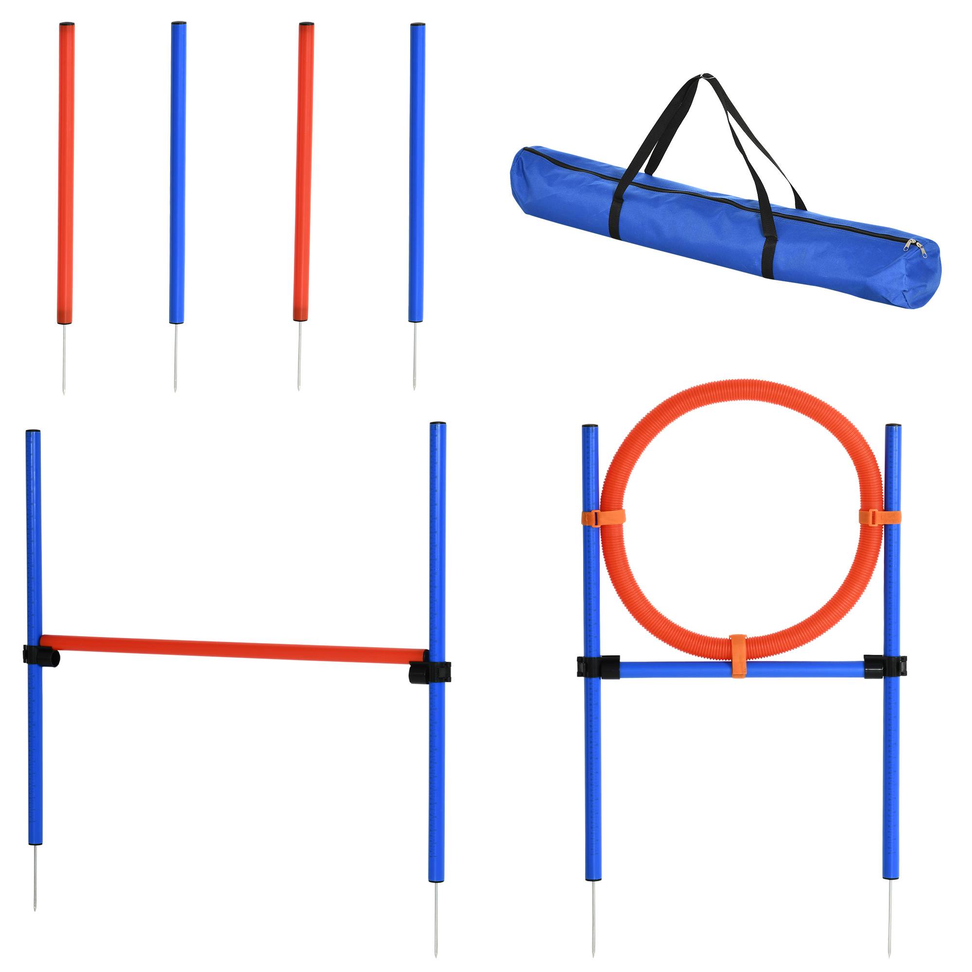 Kit d'agilité pour chien plastique bleu et rouge 3.2 x 3.2 x 86 cm - PANGIVO - Image 2