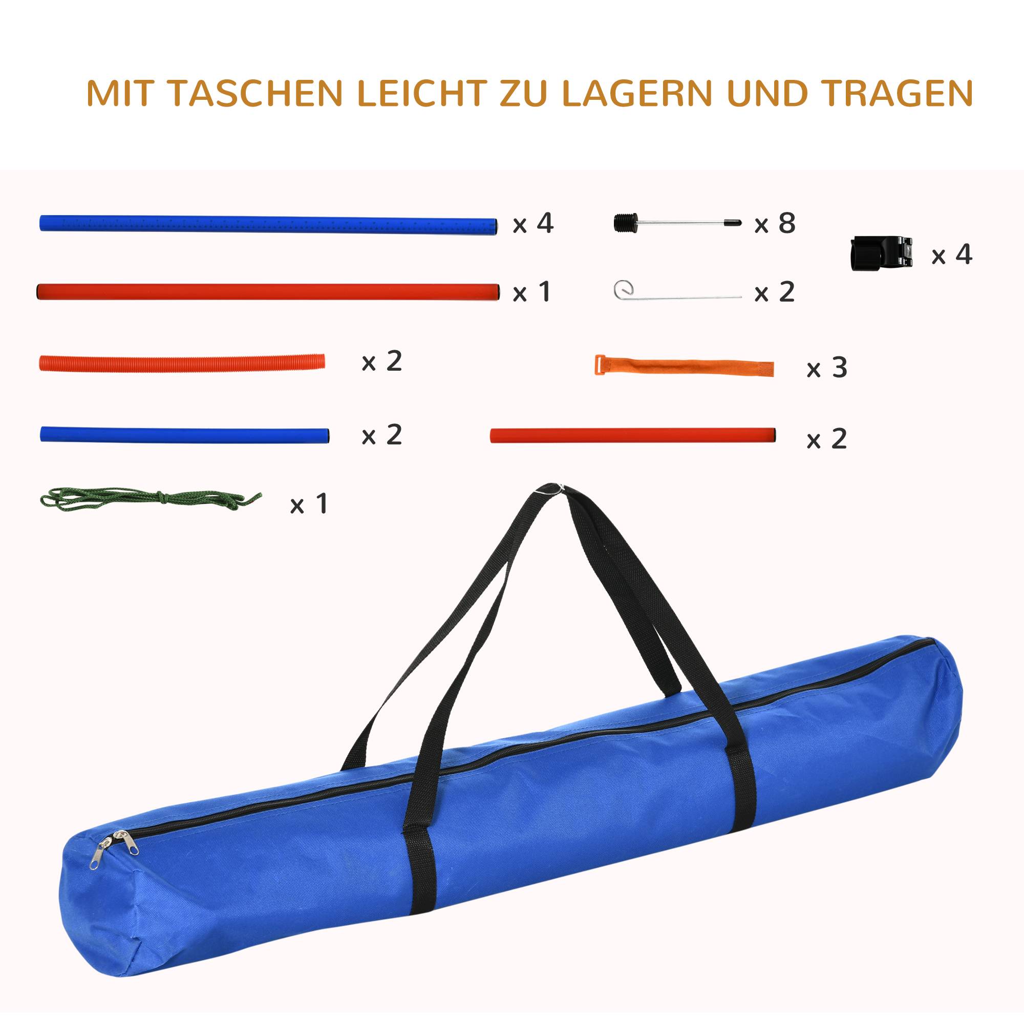Kit d'agilité pour chien plastique bleu et rouge 3.2 x 3.2 x 86 cm - PANGIVO - Image 8
