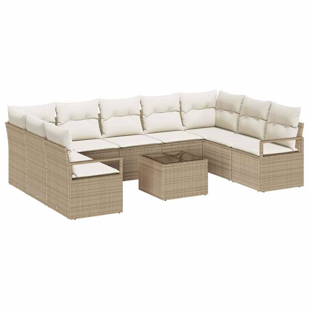 Vidaxl - Ensemble de Canapés avec coussin 10 pcs Beige polyrotin vidaXL 3346551 - Imagen 2