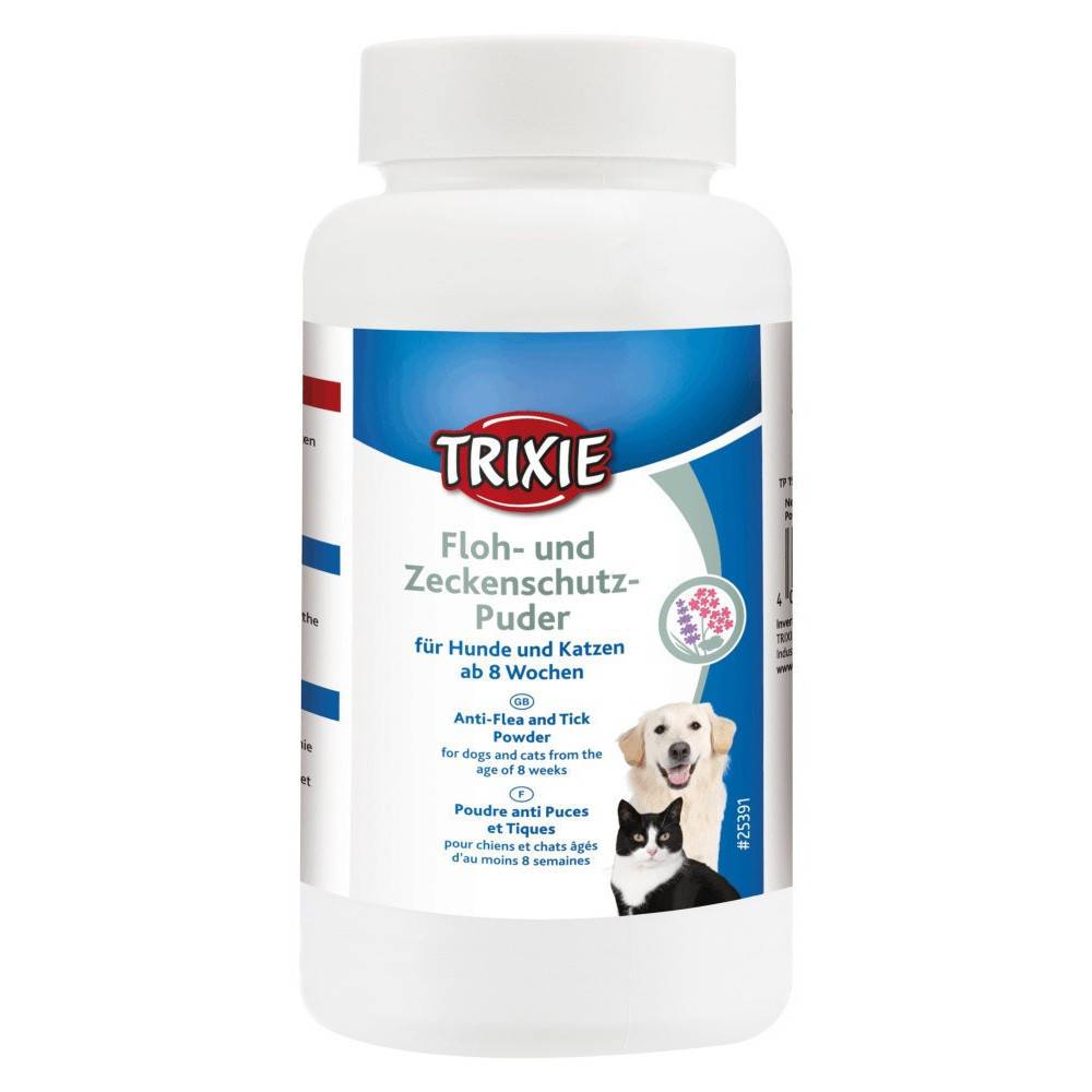 Trixie - Poudre anti-puces et tiques pour chats et chiens 150 g - Image 1