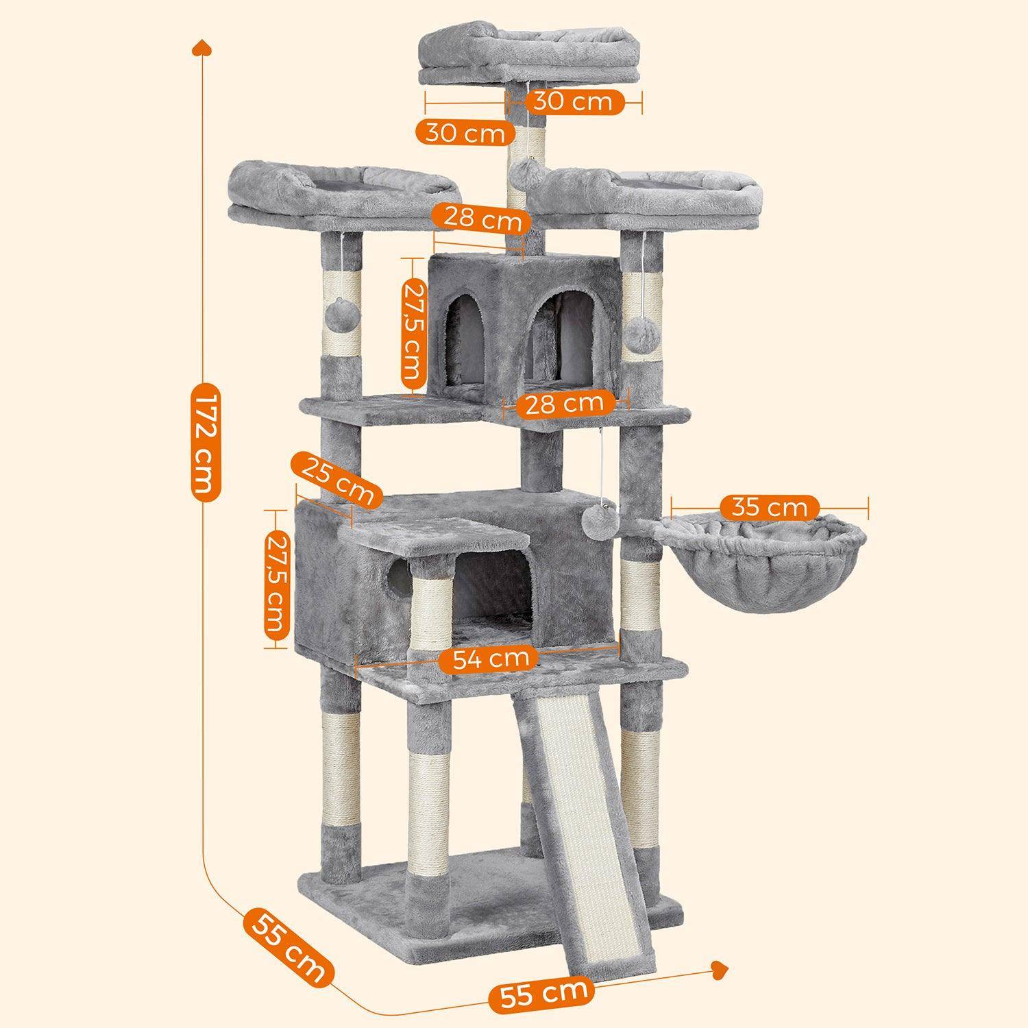 Helloshop26 - Arbre à chat XXL tour de jeux 168 cm gris clair - Imagen 2