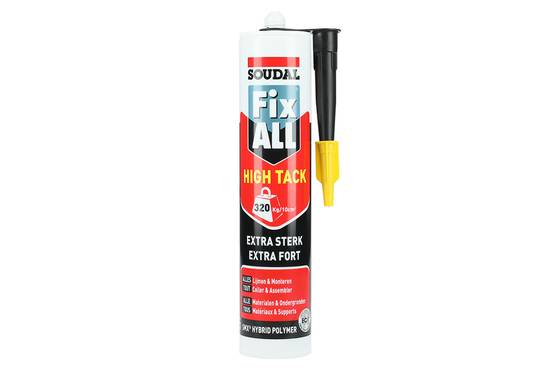 Mastic colle Fix All High Tacknoir cartouche 290ml - SOUDAL - 100272 - Image 1