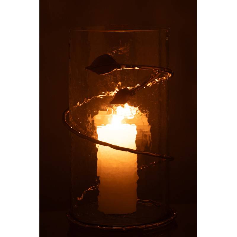 J-Line - Vase en verre transparent 17.5x17.5x34 cm - J-Line - Image 3