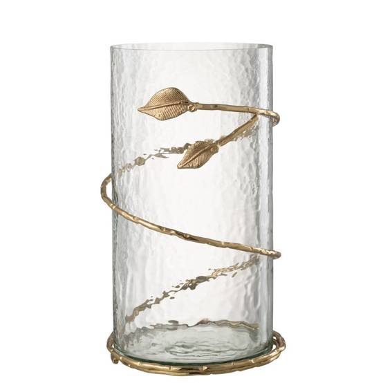 J-Line - Vase en verre transparent 17.5x17.5x34 cm - J-Line - Image 1