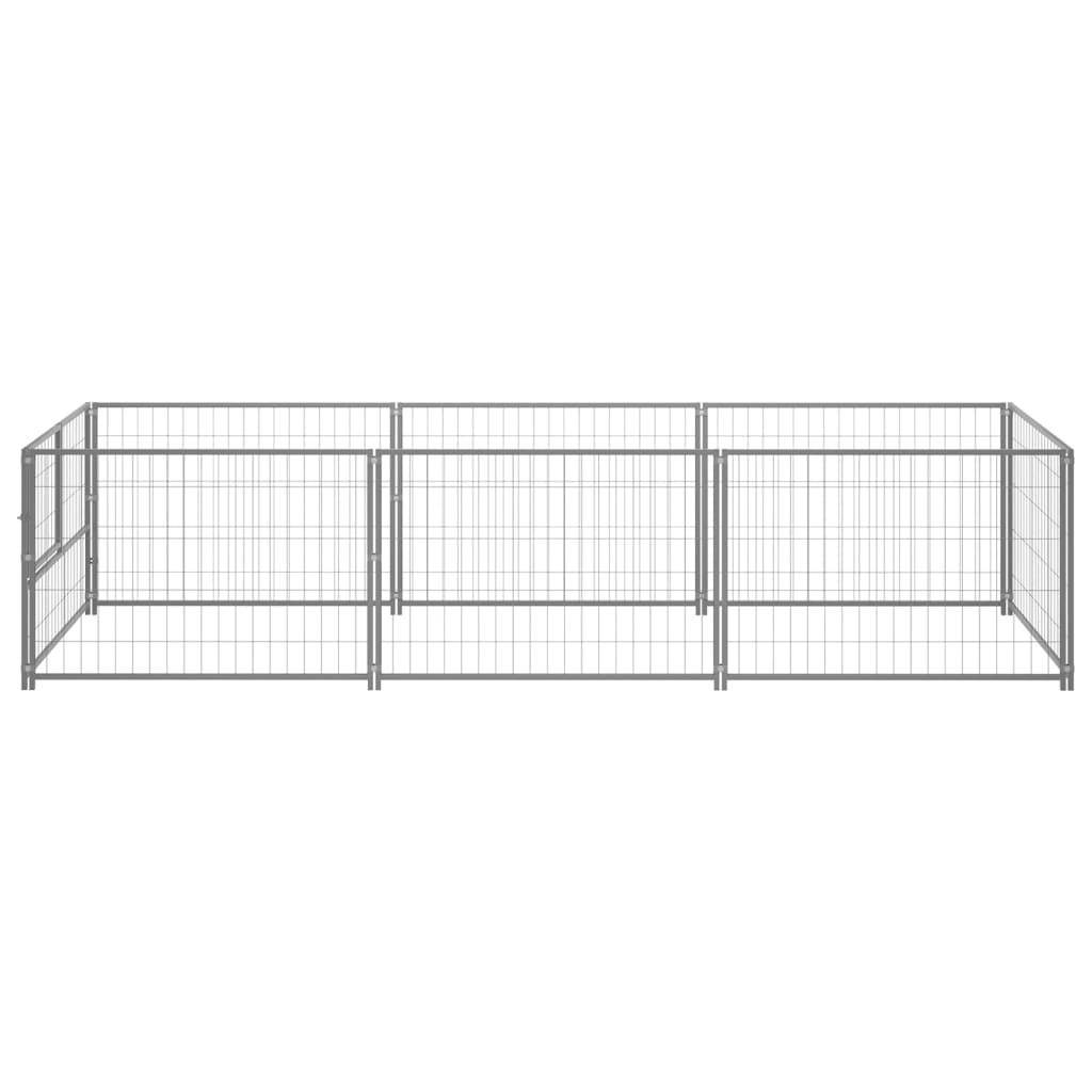Helloshop26 - Chenil extérieur cage enclos parc animaux chien argenté 3 m² acier - Imagen 3