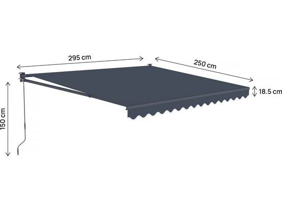 Habitat Et Jardin - Auvent Store Banne Rétractable En Aluminium 2,5 X 3 M "ombra 3" - Gris Anthracite -habitat Et Jardin - Image 3