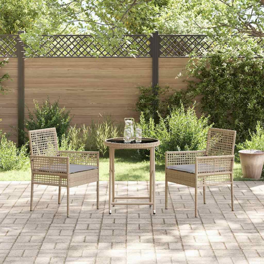 Vidaxl - Ensemble bistro de jardin 3 pcs-Salons de jardin Beige polyrotin 597444 - Image 4