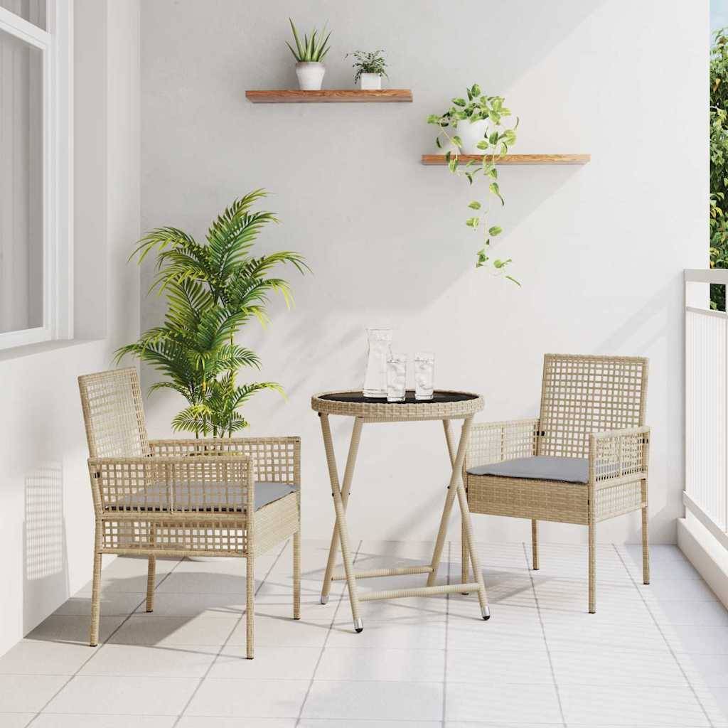 Vidaxl - Ensemble bistro de jardin 3 pcs-Salons de jardin Beige polyrotin 597444 - Image 1