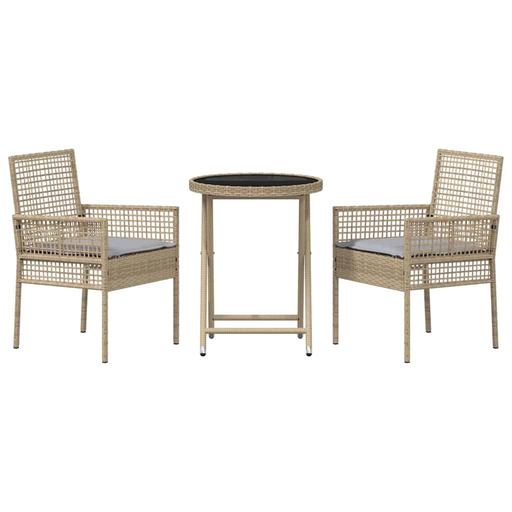 Vidaxl - Ensemble bistro de jardin 3 pcs-Salons de jardin Beige polyrotin 597444 - Image 7