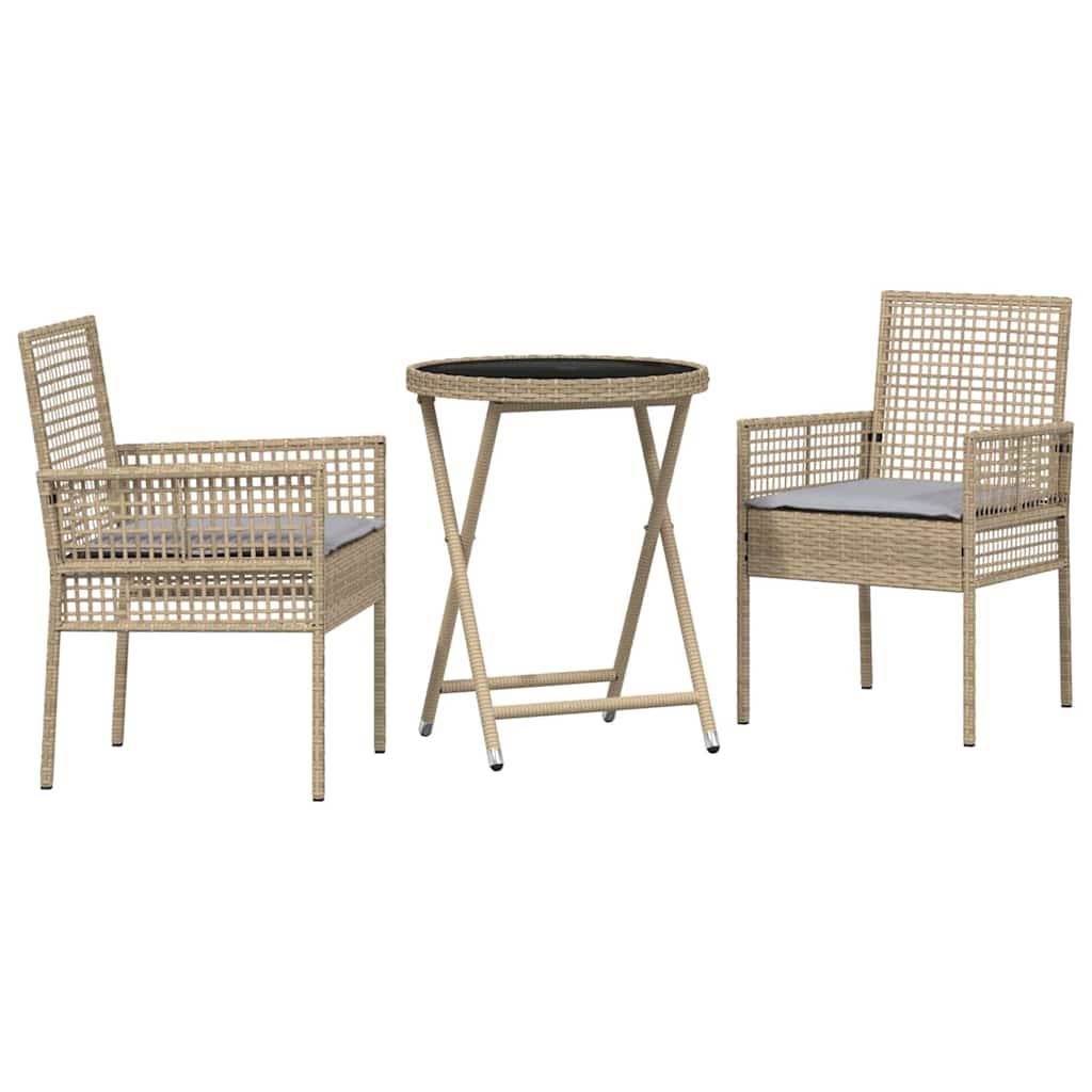 Vidaxl - Ensemble bistro de jardin 3 pcs-Salons de jardin Beige polyrotin 597444 - Image 2
