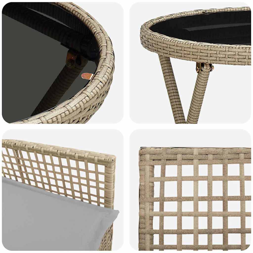 Vidaxl - Ensemble bistro de jardin 3 pcs-Salons de jardin Beige polyrotin 597444 - Image 9