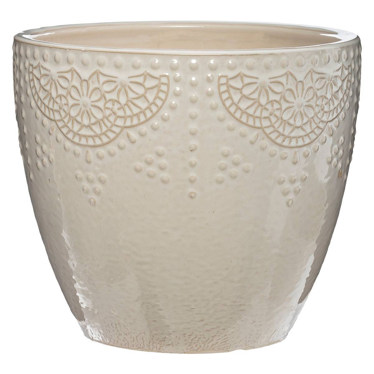 Atmosphera - Set de 3 pots "Bijoux" blanc D20/25/30cm - Atmosphera Créateur d'intérieur - Imagen 5
