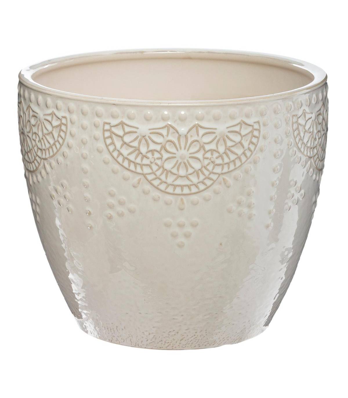 Set de 3 Pots de fleurs en Céramique Blanche - Imagen 3