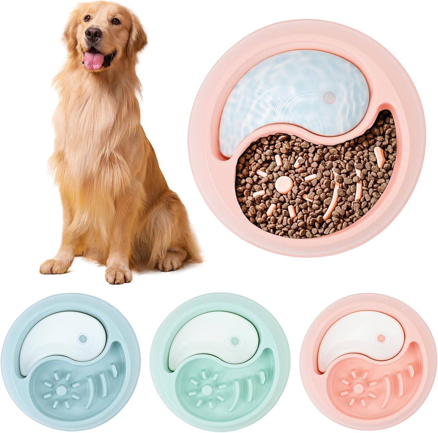 Vendos85 - Gamelles lentes pour chien anti-choc rose Vendos85
