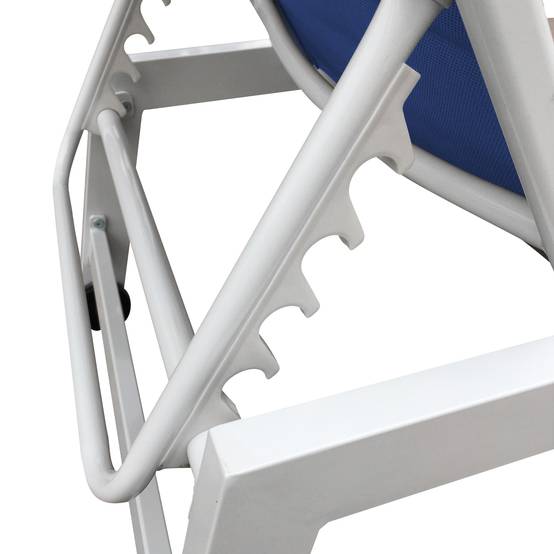Happy Garden - Set bain de soleil et table d'appoint BARBADOS en textilène bleu - aluminium blanc - HAPPY GARDEN - Imagen 6
