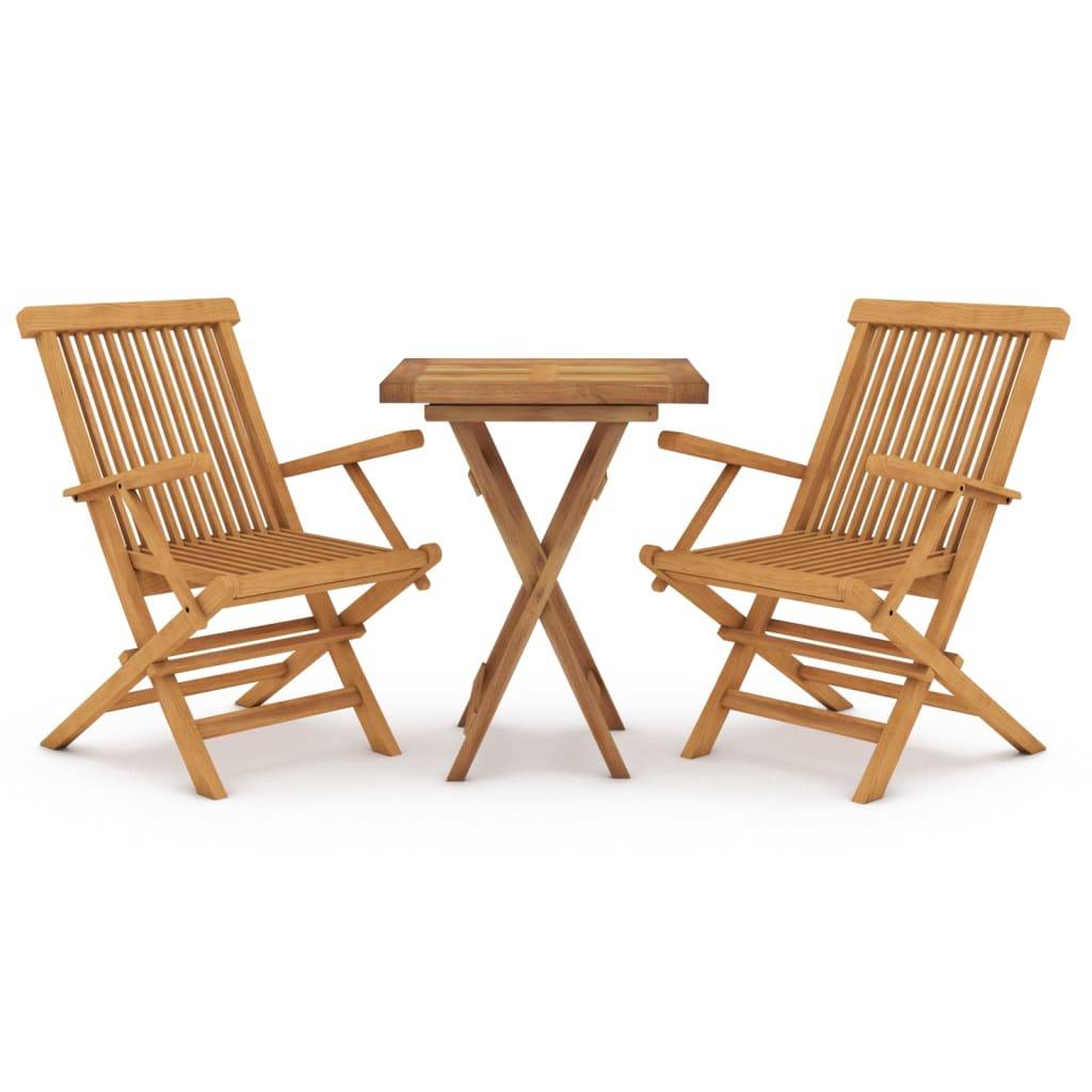 Maison Chic - Ensemble de 3 pcs table de jardin avec chaises - mobilier de jardin Bois de teck massif - Image 1