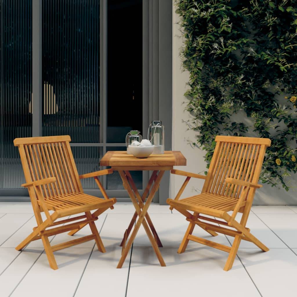Maison Chic - Ensemble de 3 pcs table de jardin avec chaises - mobilier de jardin Bois de teck massif - Image 2