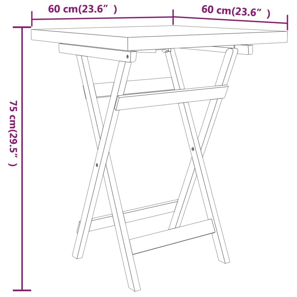 Maison Chic - Ensemble de 3 pcs table de jardin avec chaises - mobilier de jardin Bois de teck massif - Image 10