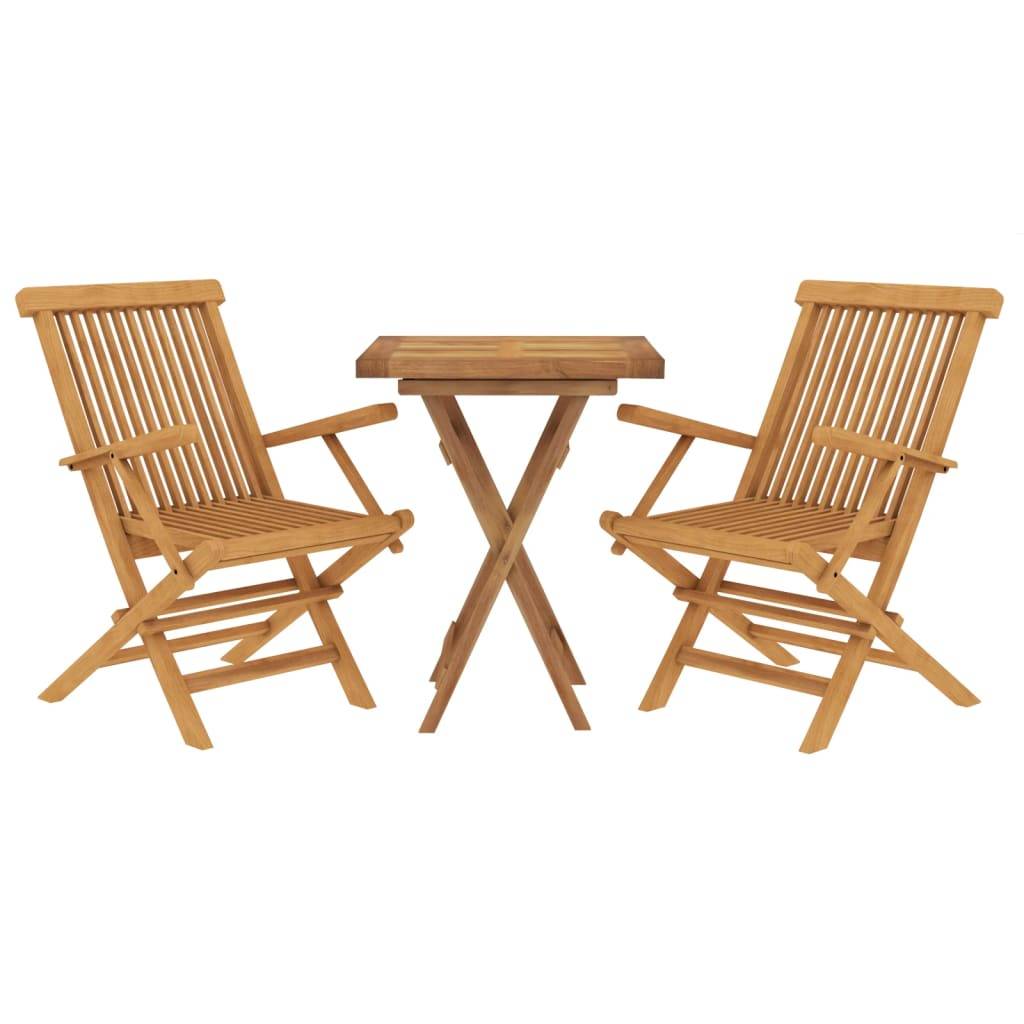 Maison Chic - Ensemble de 3 pcs table de jardin avec chaises - mobilier de jardin Bois de teck massif - Image 3